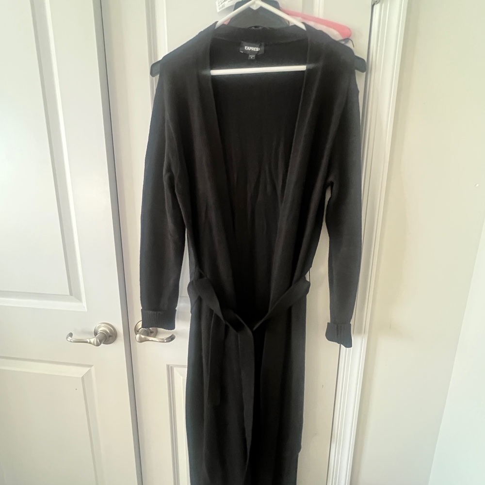 Express, M, Black Long Cardigan with Belt